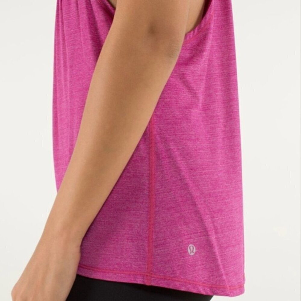 Lululemon 2-In-Run TankHeathered Raspberry / Micro Macro Stripe Raspberry - Picture 4 of 12
